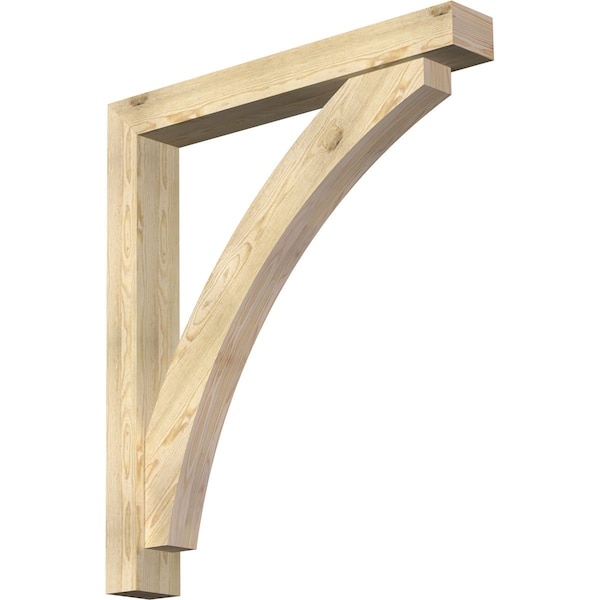 Ekena Millwork Thorton Block Rough Sawn Bracket w/ Offset Brace, Douglas Fir, 6"W x 42"D x 48"H BKT0604X42X48THR05RDF - main